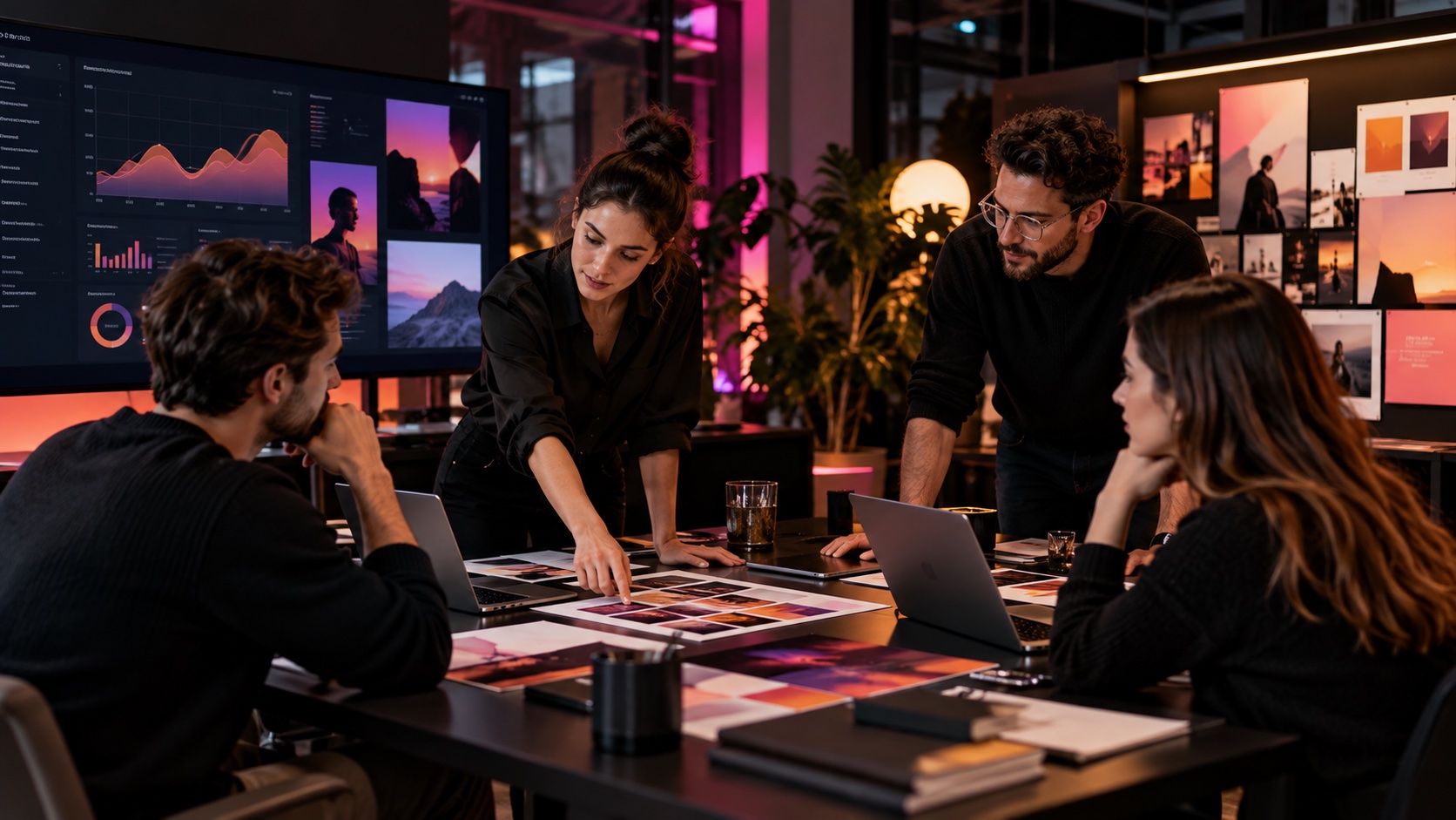 Digitales Marketing – Überblick Marketingteam plant eine digitale Kampagne