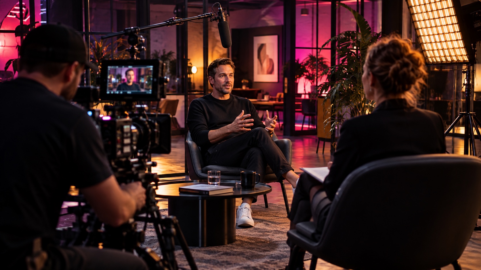 Filmteam nimmt ein Unternehmensinterview auf